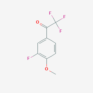 molecular formula C9H6F4O2 B170329 2,2,2-Trifluoro-1-(3-fluoro-4-methoxyphenyl)ethanone CAS No. 132734-54-4