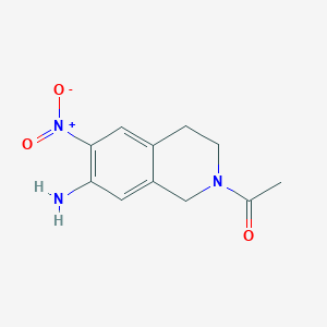 molecular formula C11H13N3O3 B170333 1-(7-amino-6-nitro-3,4-dihydro-1H-isoquinolin-2-yl)ethanone CAS No. 174648-93-2