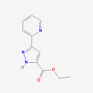 molecular formula C11H11N3O2 B170379 Ethyl 3-(2-pyridinyl)-1H-pyrazole-5-carboxylate CAS No. 174139-65-2