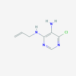 molecular formula C7H9ClN4 B170412 6-chloro-4-N-prop-2-enylpyrimidine-4,5-diamine CAS No. 181304-94-9