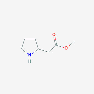 molecular formula C7H13NO2 B170462 Methyl 2-(pyrrolidin-2-yl)acetate CAS No. 111704-98-4