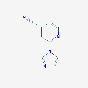 molecular formula C9H6N4 B170464 2-(1H-imidazol-1-yl)pyridine-4-carbonitrile CAS No. 158020-84-9