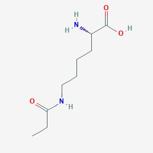 molecular formula C9H18N2O3 B170580 (2S)-2-amino-6-(propanoylamino)hexanoic acid CAS No. 1974-17-0