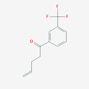 molecular formula C12H11F3O B170619 1-[3-(Trifluoromethyl)phenyl]pent-4-en-1-one CAS No. 125996-99-8