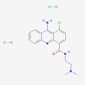 molecular formula C18H21Cl3N4O B017062 4-Acridinecarboxamide, 9-amino-1-chloro-N-(2-(dimethylamino)ethyl)-, dihydrochloride CAS No. 100113-02-8