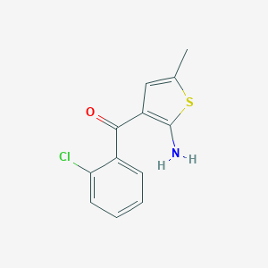 molecular formula C12H10ClNOS B017064 Methanone, (2-amino-5-methyl-3-thienyl)(2-chlorophenyl)- CAS No. 50508-57-1