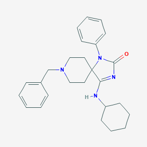 8-Benzyl-4-(cyclohexylamino)-1-phenyl-1,3,8-triazaspiro[4.5]dec-3-en-2-one