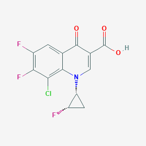 molecular formula C13H7ClF3NO3 B170759 8-Chloro-6,7-difluoro-1-((1R,2S)-2-fluorocyclopropyl)-4-oxo-1,4-dihydroquinoline-3-carboxylic acid CAS No. 127199-27-3