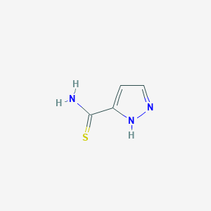 molecular formula C4H5N3S B170822 1H-Pyrazole-5-carbothioamide CAS No. 1314902-85-6