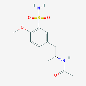molecular formula C12H18N2O4S B170858 N-[(1R)-2-[3-(Aminosulfonyl)-4-methoxyphenyl]-1-methylethyl]acetamide CAS No. 112101-74-3