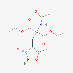 molecular formula C14H20N2O7 B017086 2-乙酰氨基-2-乙氧羰基-3-[3-羟基-5-甲基异恶唑-4-基]丙酸乙酯 CAS No. 127020-34-2