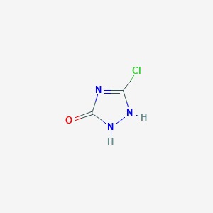 molecular formula C2H2ClN3O B170952 5-chloro-2,4-dihydro-3H-1,2,4-triazol-3-one CAS No. 1003-34-5