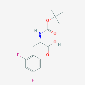 molecular formula C14H17F2NO4 B171002 (S)-2-((tert-Butoxycarbonyl)amino)-3-(2,4-difluorophenyl)propanoic acid CAS No. 167993-00-2