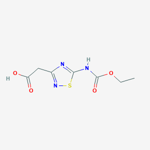 molecular formula C7H9N3O4S B171082 2-[5-(Ethoxycarbonylamino)-1,2,4-thiadiazol-3-yl]acetic acid CAS No. 150215-30-8