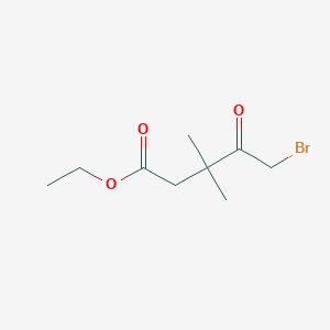 molecular formula C9H15BrO3 B171265 Ethyl 5-bromo-3,3-dimethyl-4-oxopentanoate CAS No. 197234-17-6