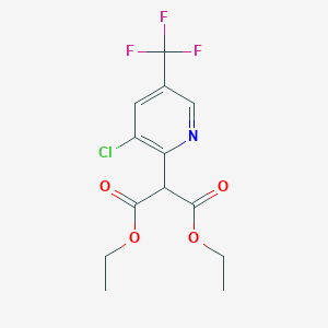 molecular formula C13H13ClF3NO4 B171286 Diethyl 2-[3-chloro-5-(trifluoromethyl)-2-pyridinyl]malonate CAS No. 172527-71-8