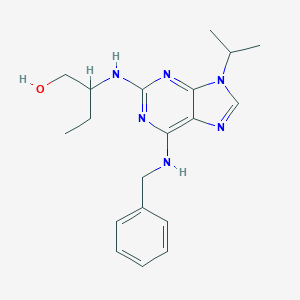 molecular formula C19H26N6O B171301 2-[[9-(1-Methylethyl)-6-[(phenylmethyl)amino]-9H-purin-2-yl]amino]-1-butanol CAS No. 186692-44-4