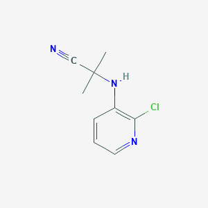 molecular formula C9H10ClN3 B171379 2-[(2-Chloropyridin-3-yl)amino]-2-methylpropanenitrile CAS No. 151414-95-8