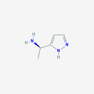 molecular formula C5H9N3 B171382 (R)-1-(1H-pyrazol-3-yl)ethanaMine CAS No. 1268522-42-4