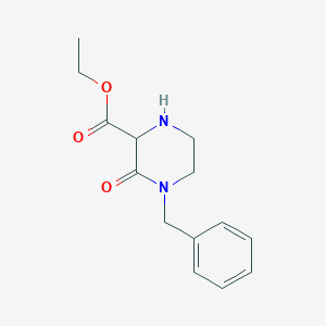 molecular formula C14H18N2O3 B171391 Ethyl 4-benzyl-3-oxopiperazine-2-carboxylate CAS No. 149648-71-5