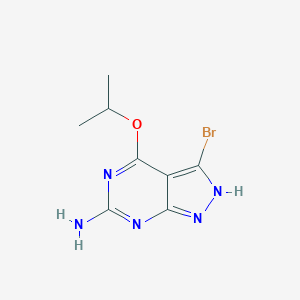 molecular formula C8H10BrN5O B171399 1H-Pyrazolo[3,4-d]pyrimidin-6-amine, 3-bromo-4-(1-methylethoxy)- CAS No. 183274-50-2