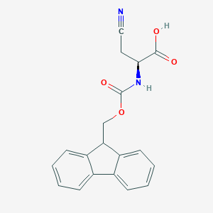 molecular formula C19H16N2O4 B171405 (S)-2-((((9H-Fluoren-9-yl)methoxy)carbonyl)amino)-3-cyanopropanoic acid CAS No. 127273-06-7