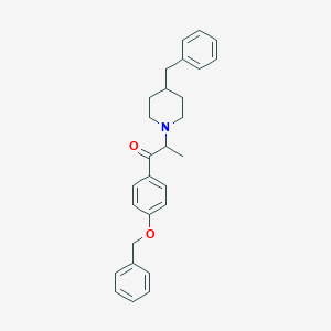 molecular formula C28H31NO2 B171434 1-[4-(Phenylmethoxy)phenyl]-2-[4-(phenylmethyl)piperidino]propan-1-one CAS No. 35133-39-2
