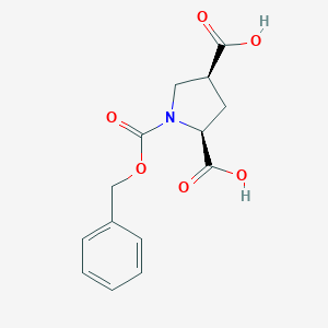 molecular formula C14H15NO6 B171436 (2S,4S)-1-(benzyloxycarbonyl)pyrrolidine-2,4-dicarboxylic acid CAS No. 130830-73-8