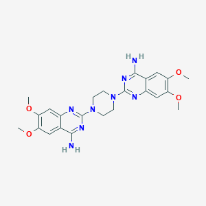molecular formula C24H28N8O4 B171597 1,4-Bis(4-amino-6,7-dimethoxy-2-quinazolinyl)piperazine CAS No. 102839-00-9