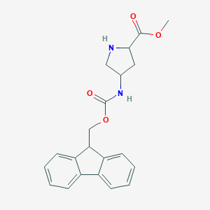 molecular formula C21H22N2O4 B171611 Methyl 4-((((9H-fluoren-9-yl)methoxy)carbonyl)amino)pyrrolidine-2-carboxylate CAS No. 185304-44-3