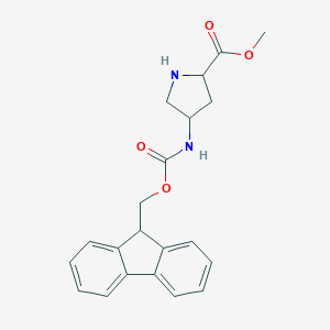 molecular formula C21H22N2O4 B171611 Methyl 4-(((9H-fluoren-9-YL)methoxy)carbonylamino)pyrrolidine-2-carboxylate CAS No. 185304-44-3