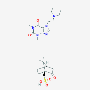 molecular formula C23H37N5O6S B171643 7-(2-(Diethylamino)ethyl)theophylline 2-oxobornanesulfonate CAS No. 19326-29-5