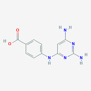 molecular formula C11H11N5O2 B171668 2,4-Diamino-6-p-carboxyanilinopyrimidine CAS No. 115782-10-0