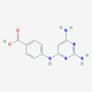 molecular formula C11H11N5O2 B171668 4-[(2,6-Diaminopyrimidin-4-yl)amino]benzoic acid CAS No. 115782-10-0