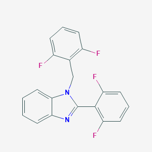 molecular formula C20H12F4N2 B171682 1H-Benzimidazole, 2-(2,6-difluorophenyl)-1-((2,6-difluorophenyl)methyl)- CAS No. 199594-59-7