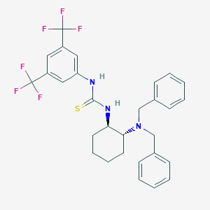 molecular formula C29H29F6N3S B171684 N-[(1R,2R)-2-[Bis(phenylmethyl)amino]cyclohexyl]-N'-[3,5-bis(trifluoromethyl)phenyl]thiourea CAS No. 1240466-16-3