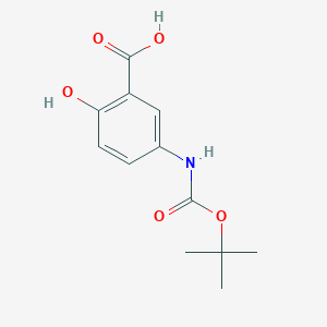 molecular formula C12H15NO5 B017173 5-(N-tert-Butoxycarbonylamino)salicylic Acid CAS No. 135321-95-8