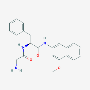 molecular formula C22H23N3O3 B171769 (2S)-2-[(2-Aminoacetyl)amino]-N-(4-methoxynaphthalen-2-yl)-3-phenylpropanamide CAS No. 168914-50-9