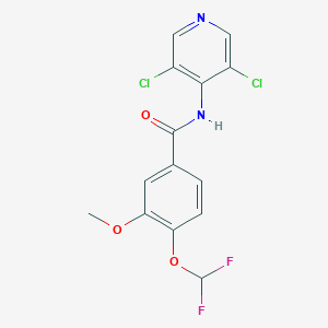 molecular formula C14H10Cl2F2N2O3 B171777 N-(3,5-dichloropyridin-4-yl)-4-(difluoromethoxy)-3-methoxybenzamide CAS No. 162401-29-8