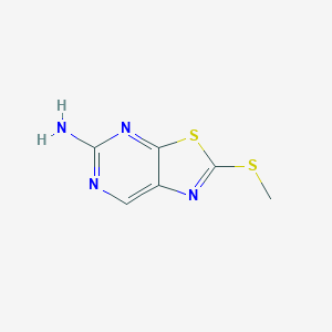 molecular formula C6H6N4S2 B017201 Thiazolo[5,4-d]pyrimidine, 5-amino-2-(methylthio)- CAS No. 19835-31-5