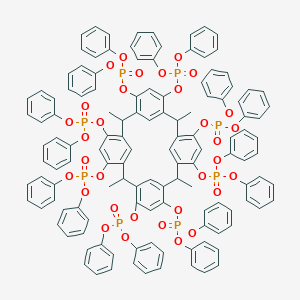 [6,10,12,16,18,22,24-Heptakis(diphenoxyphosphoryloxy)-2,8,14,20-tetramethyl-4-pentacyclo[19.3.1.13,7.19,13.115,19]octacosa-1(25),3(28),4,6,9(27),10,12,15,17,19(26),21,23-dodecaenyl] diphenyl phosphate