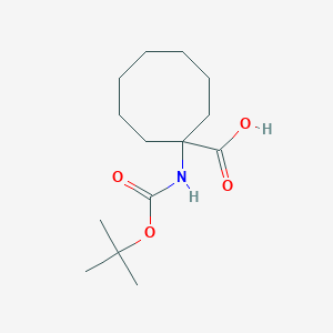 molecular formula C14H25NO4 B172102 1-[(2-methylpropan-2-yl)oxycarbonylamino]cyclooctane-1-carboxylic Acid CAS No. 199330-75-1