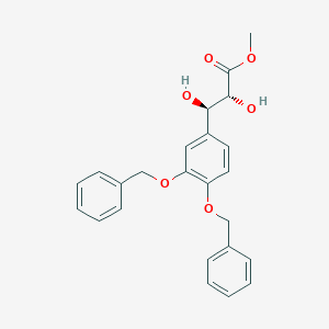 molecular formula C24H24O6 B172187 (2R,3R)-3-(3,4-Bis-benzyloxy-phenyl)-2,3-dihydroxy-propionic acid methyl ester CAS No. 197244-11-4