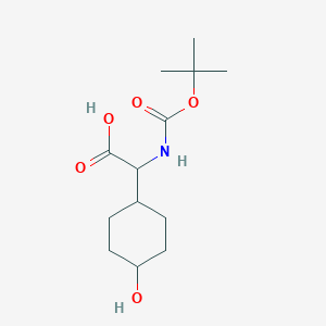 molecular formula C13H23NO5 B172195 (R)-2-(Tert-butoxycarbonylamino)-2-((1R,4R)-4-hydroxycyclohexyl)acetic acid CAS No. 130624-89-4
