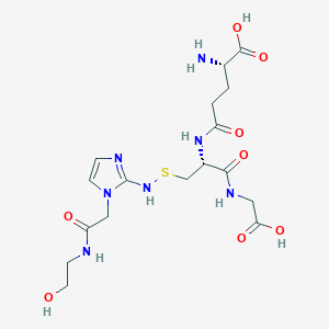 molecular formula C17H27N7O8S B017221 (2S)-2-amino-5-[[(2R)-1-(carboxymethylamino)-3-[[1-[2-(2-hydroxyethylamino)-2-oxoethyl]imidazol-2-yl]amino]sulfanyl-1-oxopropan-2-yl]amino]-5-oxopentanoic acid CAS No. 104939-14-2