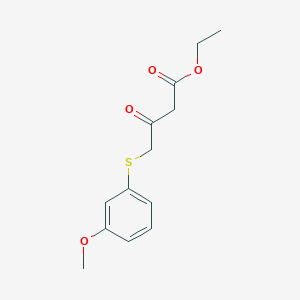 molecular formula C13H16O4S B172212 Butanoic acid, 4-[(3-methoxyphenyl)thio]-3-oxo-, ethyl ester CAS No. 16768-98-2