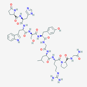 molecular formula C55H75N17O13 B172249 H-Pyr-His-Trp-D-Ser-Tyr-Gly-Leu-Arg-Pro-Gly-NH2 CAS No. 103065-82-3
