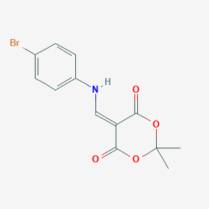 molecular formula C13H12BrNO4 B172318 5-[(4-Bromophenylamino)methylene]-2,2-dimethyl-1,3-dioxane-4,6-dione CAS No. 187278-01-9
