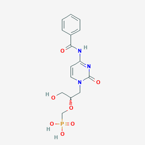molecular formula C15H18N3O7P B172322 (S)-(((1-(4-Benzamido-2-oxopyrimidin-1(2H)-yl)-3-hydroxypropan-2-yl)oxy)methyl)phosphonic acid CAS No. 132336-37-9