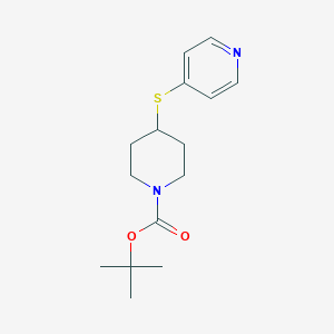 molecular formula C15H22N2O2S B172325 4-(Pyridin-4-ylsulfanyl)-piperidine-1-carboxylic acid tert-butyl ester CAS No. 155967-58-1